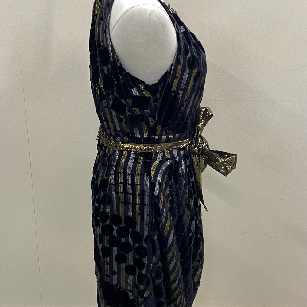 Eva Franco Black and Gold Midi Dress - Picture 2 of 4